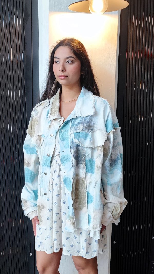 Tie-Dye Denim Jeans Jacket Color Splash