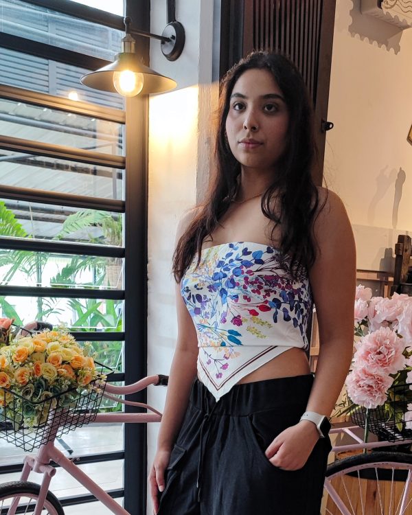Women Floral Scarf Bandeau Top