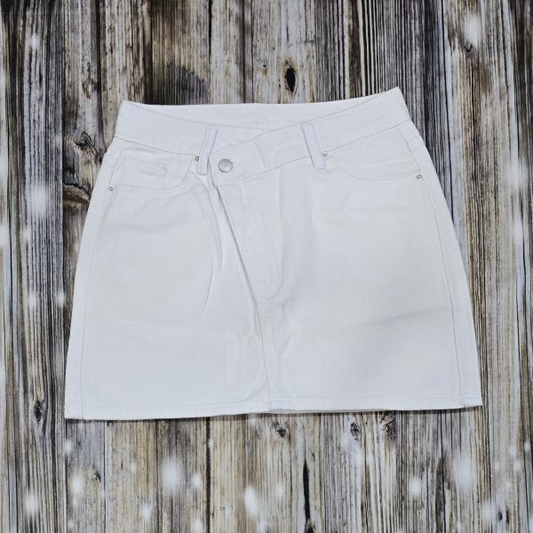 Women White Denim Skirt Snow Breeze