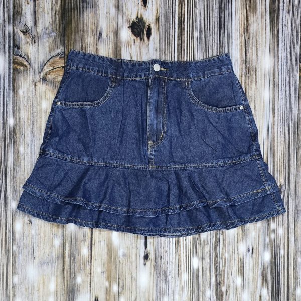 Women Denim Skirt Ruffle Delight