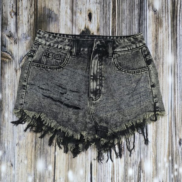 Women Black Denim Short Midnight Rebel