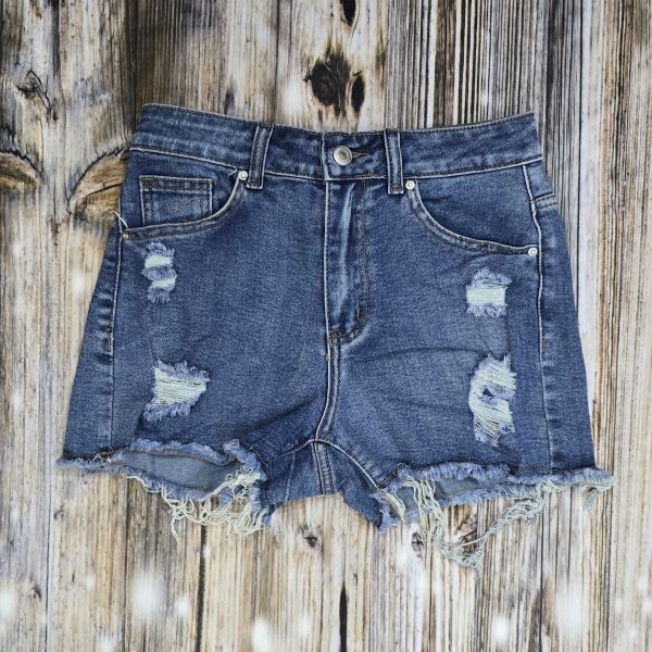 Women Blue Denim Short Rebel Edge