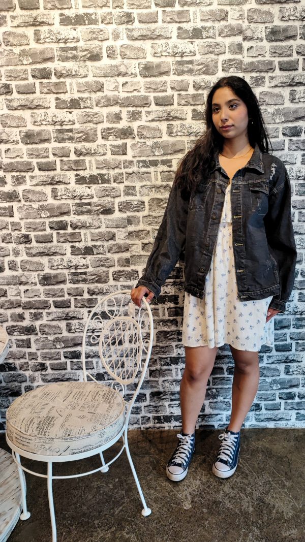 Distressed Denim Jacket Rogue Black