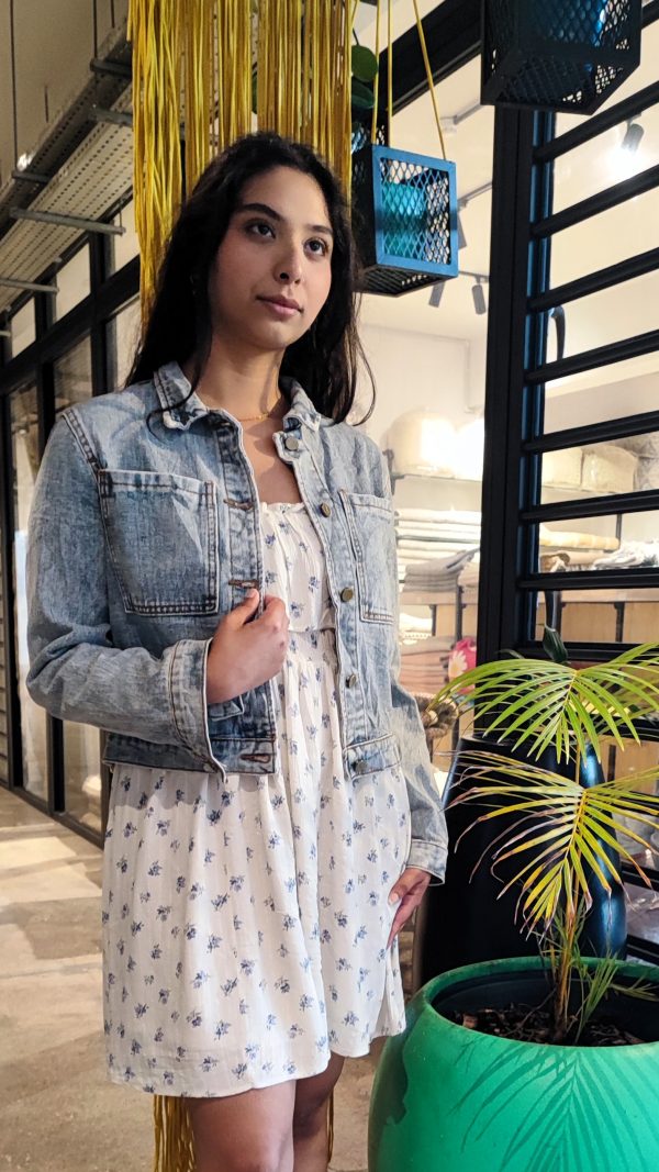 Cropped Denim Jeans Jacket Vintage Breeze